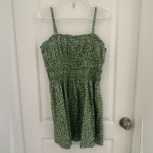 Women’s Cami Babydoll Summer Dress in Green Pattern